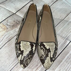 Mercanti Fiorentini shoes Womens 7.5 flat snakeskin loafer leather made in Italy